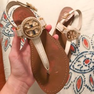 Tory Burch Cassia Miller Leather Thong Sandals